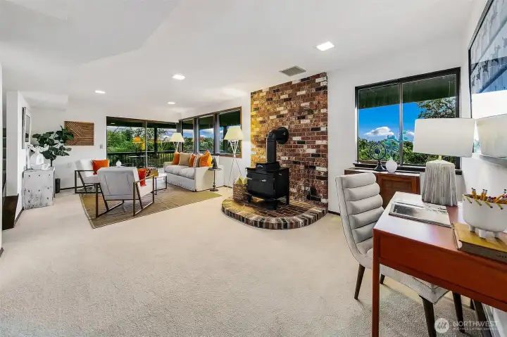 Lower level family room is huge