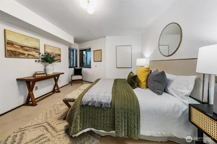 One of three bedrooms on the lower level