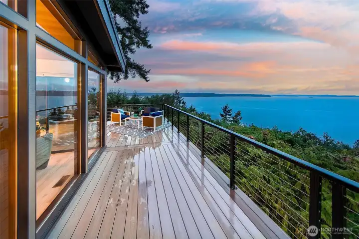 The deck is large for all your entertaining needs