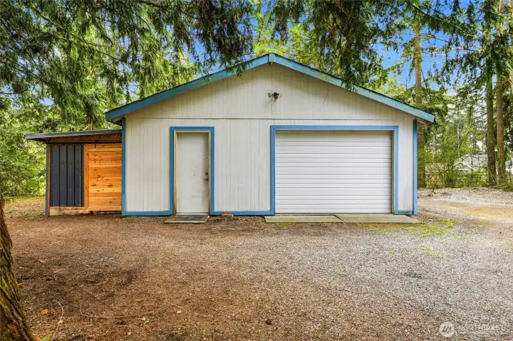 Large detached garage for storage, workshop, or toys
