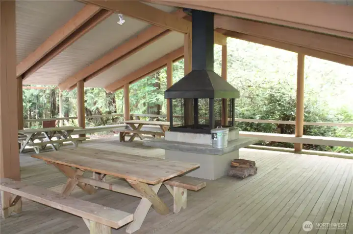 Community eating area by pool