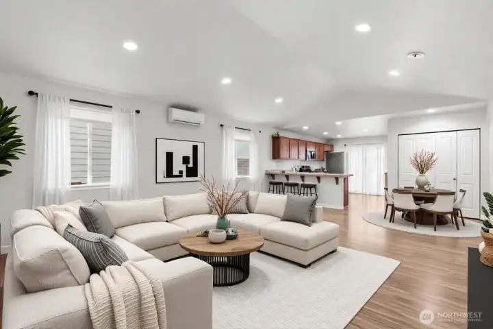 Living room with open layout and natural light(Virtually Staged)