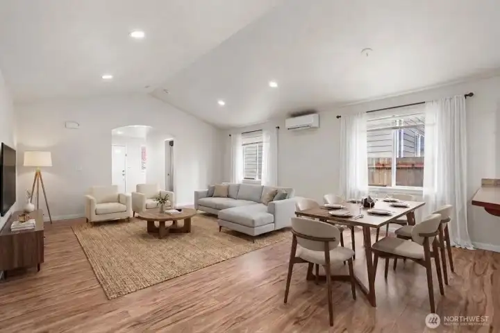 Dining space connected to main living area ( Virtually Staged )