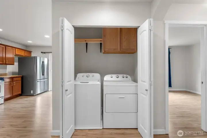 Dedicated laundry space inside home