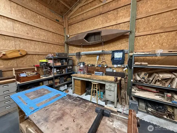 Work space in the wood shop