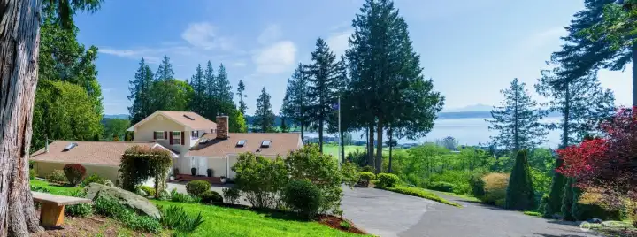 Private sunny place protected by trees