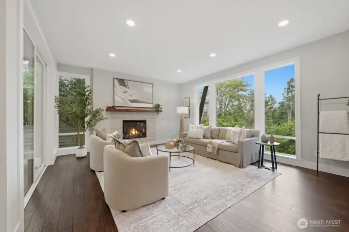 Open Concept Living Room with gas fireplace Open Concept Living Room with gas fireplace