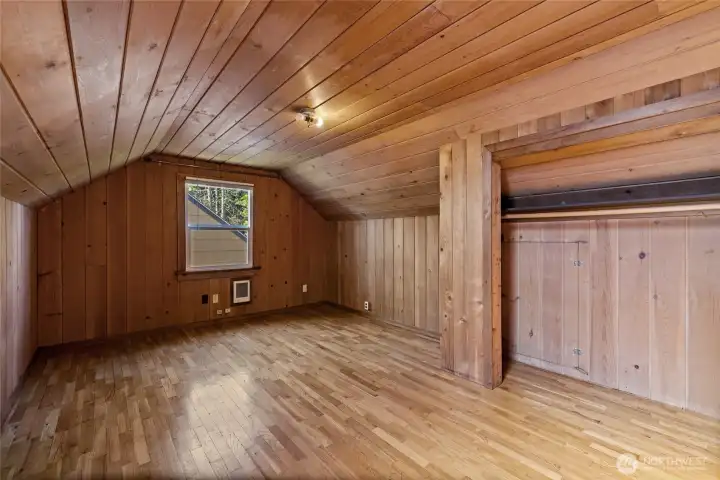 This upstairs bedroom--bedroom 3-- is quite large and features a good closet space. This upstairs bedroom--bedroom 3-- is quite large and features a good closet space.