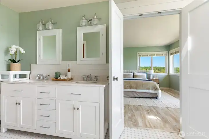 Medicine cabinets for extra storage, walk in closet and private toilet room on the other side Medicine cabinets for extra storage, walk in closet and private toilet room on the other side