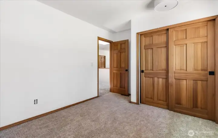 3rd bedroom upstairs, solid wood closet doors 3rd bedroom upstairs, solid wood closet doors