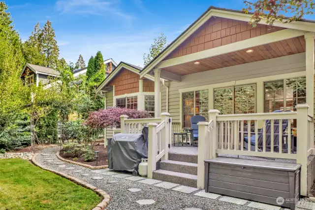 Protected back porch.