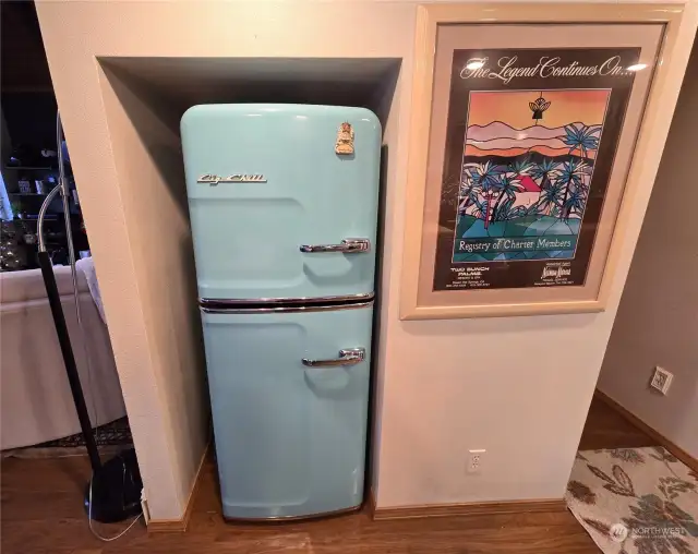 Cool, unique, retro fridge.