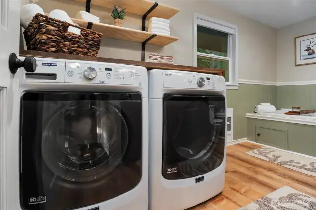 laundry in main bath of home