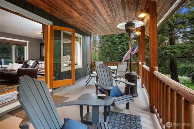Covered patio with private access to ADU & home