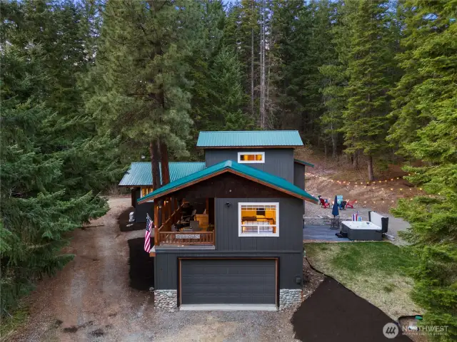attached 2 car garage and storage