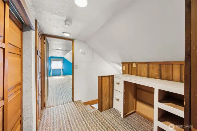 Upstairs hallway with extra storage options