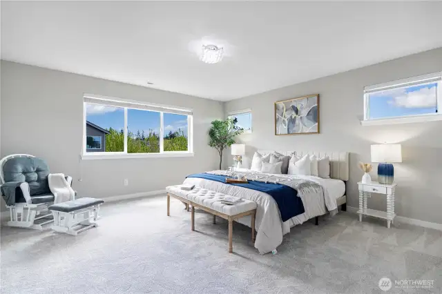 PRimary ensuite: Generous size to have king size bed and still have space for adding comfy sitting arrangement