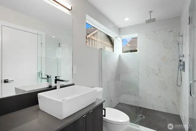 Primary bathroom with rainfall shower head