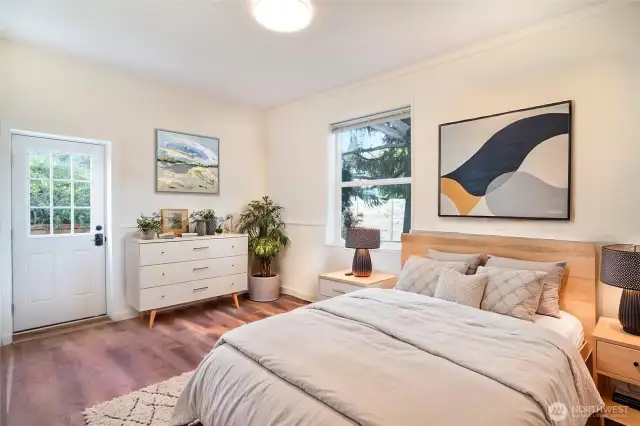 Third bedroom features easy access to the beautiful, private backyard.