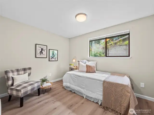 Bedroom number two has equally the same amount of space and the same features as bedroom number one.