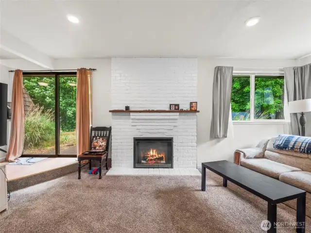 This unit also features a fireplace with a new electric fireplace that features heat as well as color change for ambiance.