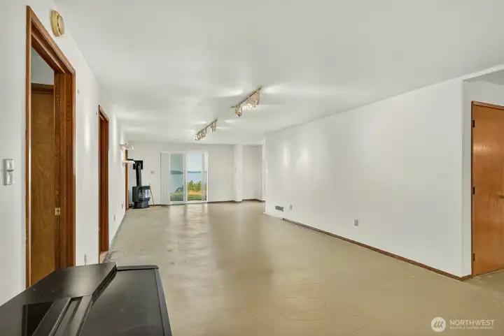 long shot in basement