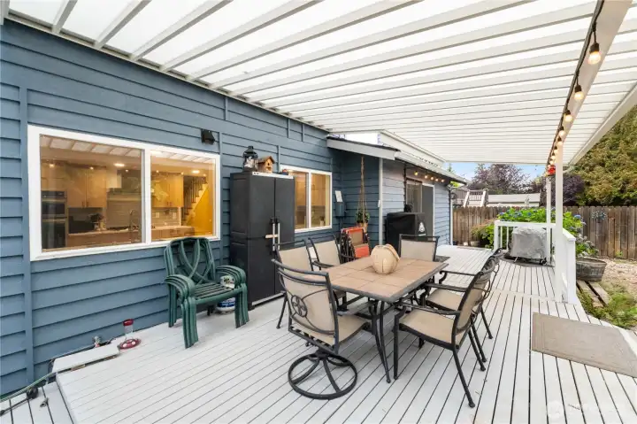What a great place to entertain! And it's hot tub ready-
