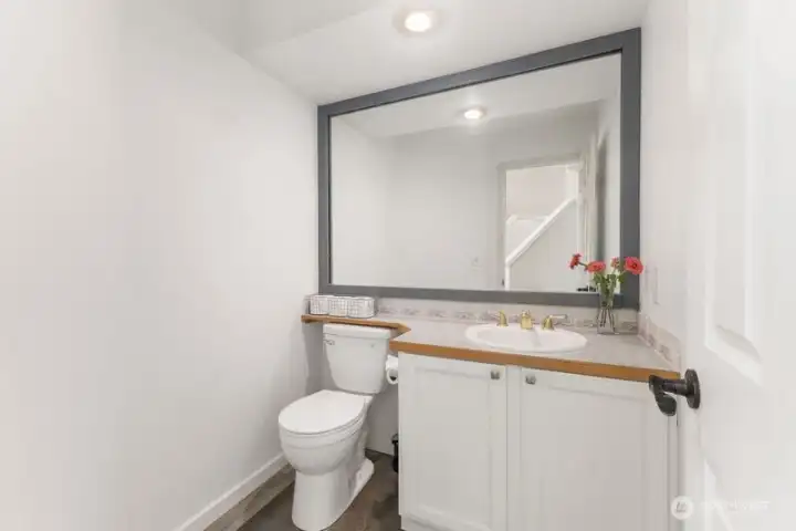 conveniently located on the main floor half bath