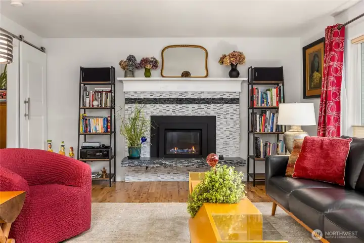 Beautiful gas fireplace with remote control