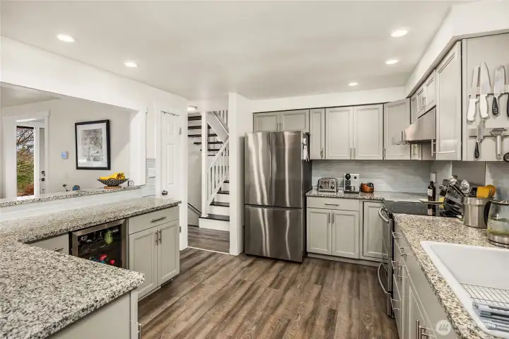 Check out the beverage refrigerator!