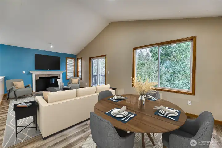 Living & Dining room~Virtually Staged.