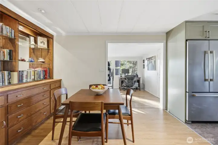 Built-in Buffet provides lots of storage.