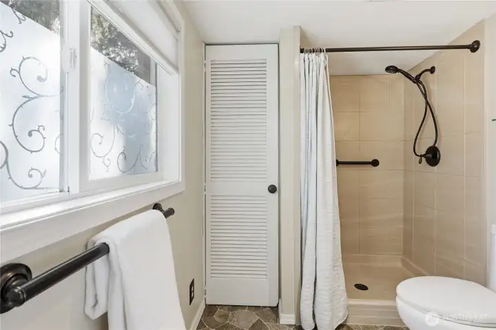 Linen Closet, to left of shower