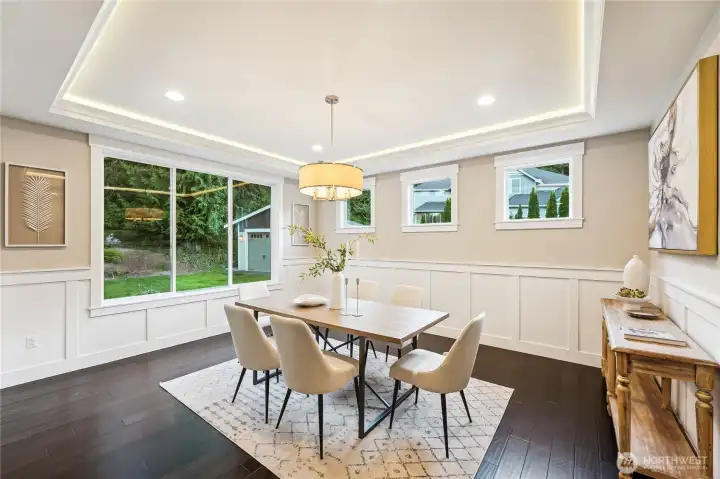 Host everyone in this generous dining room! with