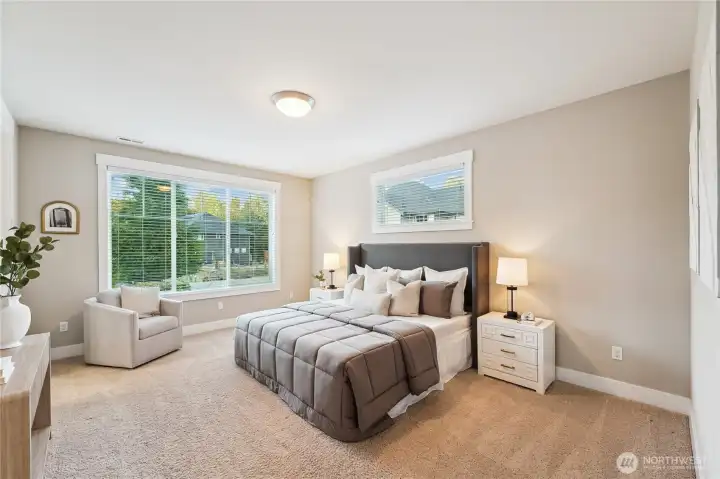 Main floor guest suite with walk in closet