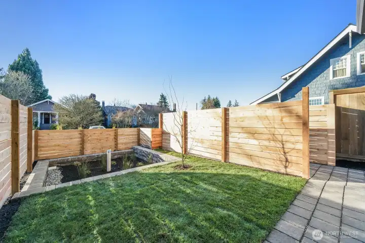 A nice, fully-fenced yard off the main level.