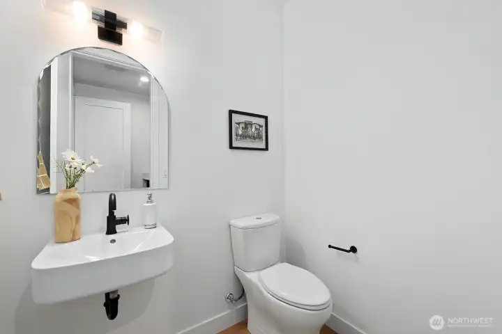 Coveted main floor powder room.