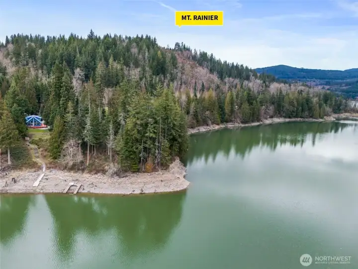 On clear days, enjoy views of Mt Rainier while you're out swimming, kayaking and adventuring on Alder Lake.