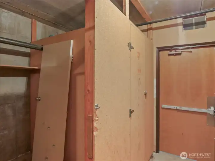 Storage unit located next to parking