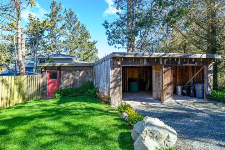 Carport with Attached Potting Shed