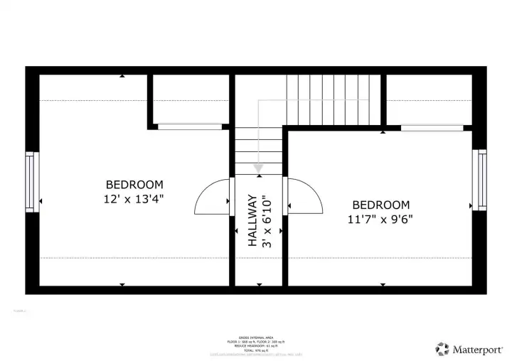 Upper Level Floorplan - All dimensions are approximations.