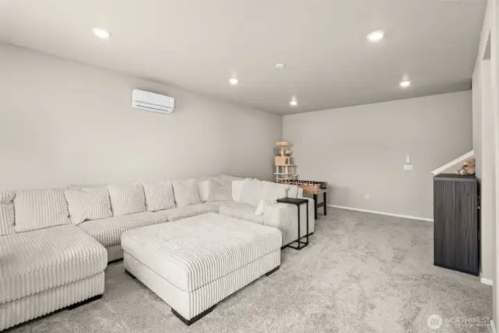 Downstairs gathering /entertaining area with dual mini split