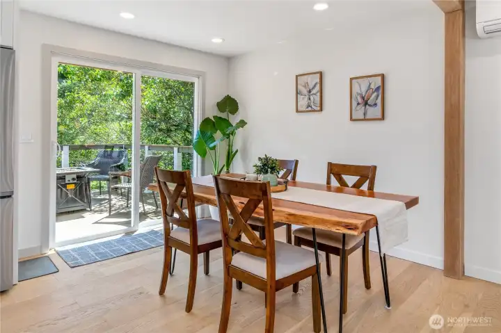 Dining room accommodates large table