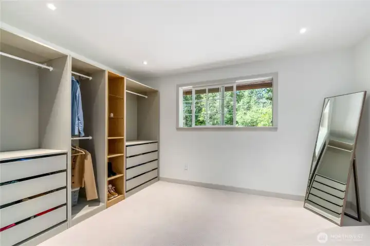 Walk in closet, primary bedroom