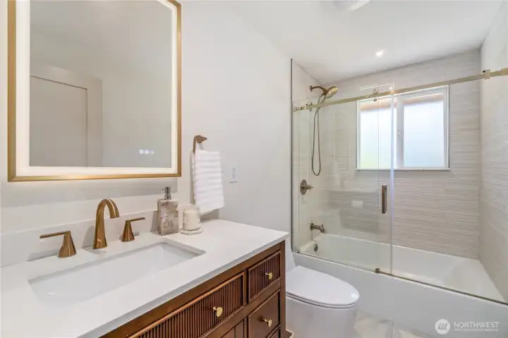 New bathroom with tub, main floor