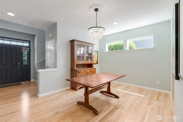 The dining room is adjacent to the kitchen and is plenty large enough to accommodate the largest of dining room furniture.