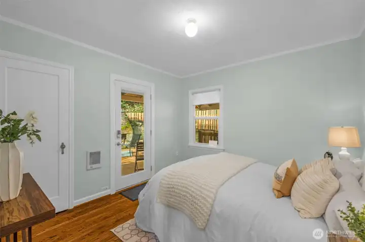with exit to the back deck.