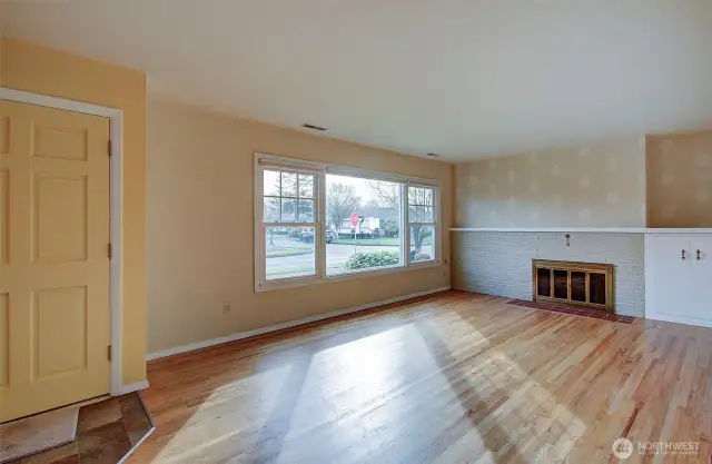 living room with fireplace