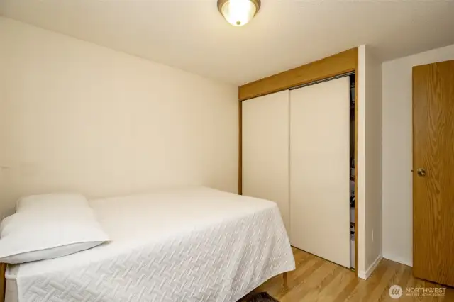 Closet space in bedroom number one.