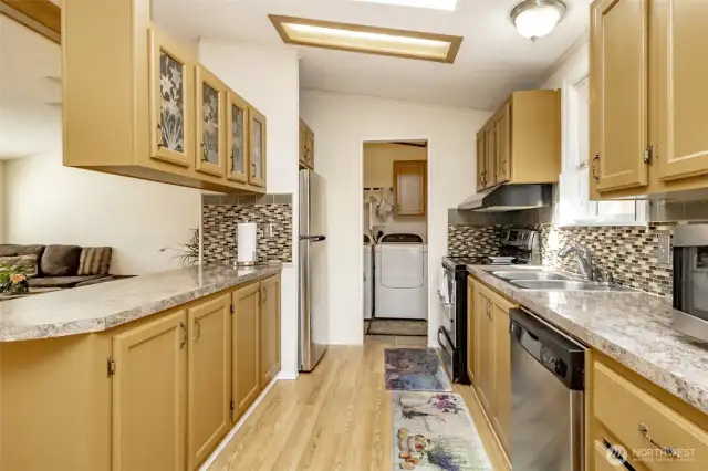 Find a perfectly situated kitchen with ample counter and cabinet space.
